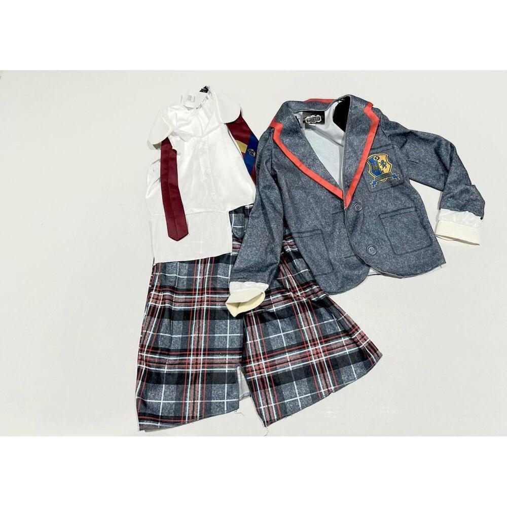 NEW Rubies Girls Beetlejuice Astrid School Uniform Halloween Costume Full Small